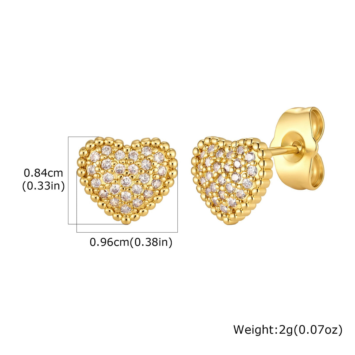 Crystal Motif Stud Earrings — 6 Gold-Tone Designs