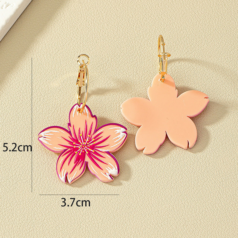 Floral Embossed Acrylic Drop Earrings - Vienna Verve Collection