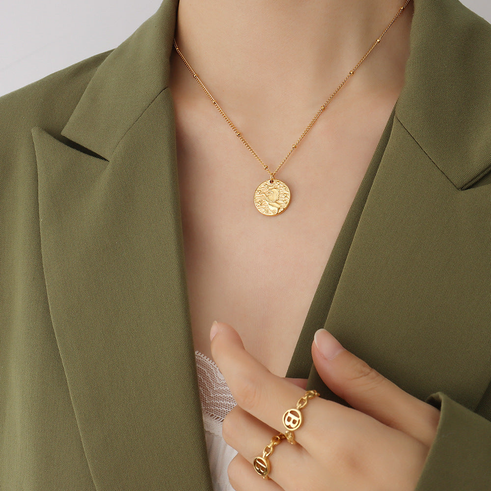 Divine Guardian Gold-Plated Necklace crafted from Titanium Steel