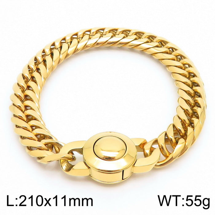 Bracelet Of The – Cnc Zircon Cuban Chain Titanium Steel Men's