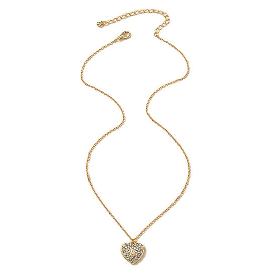 Heart-Shaped Ultra-Thin Collarbone Chain with High-End Letter Necklace in European and American Light Luxury Design
