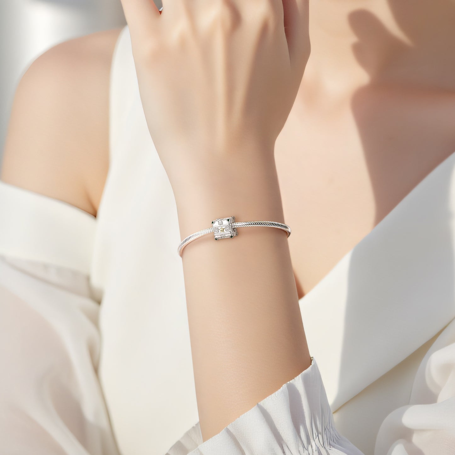 Planderful Jewelry Sterling Silver Zircon Beading Pendant For DIY Jewelry Making And Beads Collection