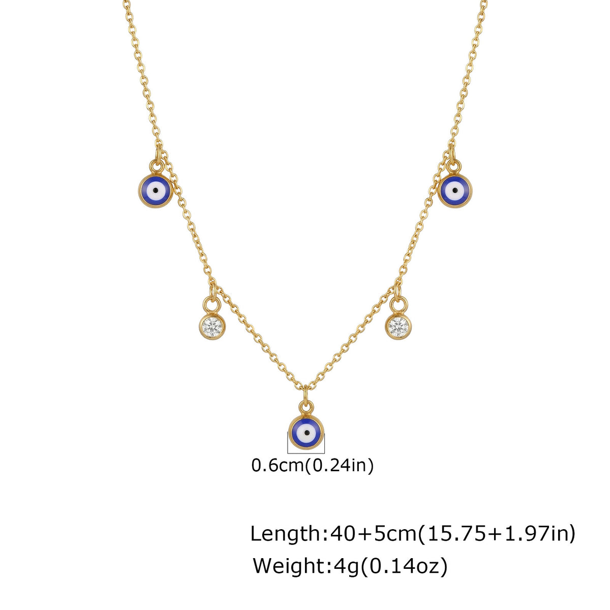 Europe – America – Cold Wind Stainless Steel Copper Devil's Eye Necklace