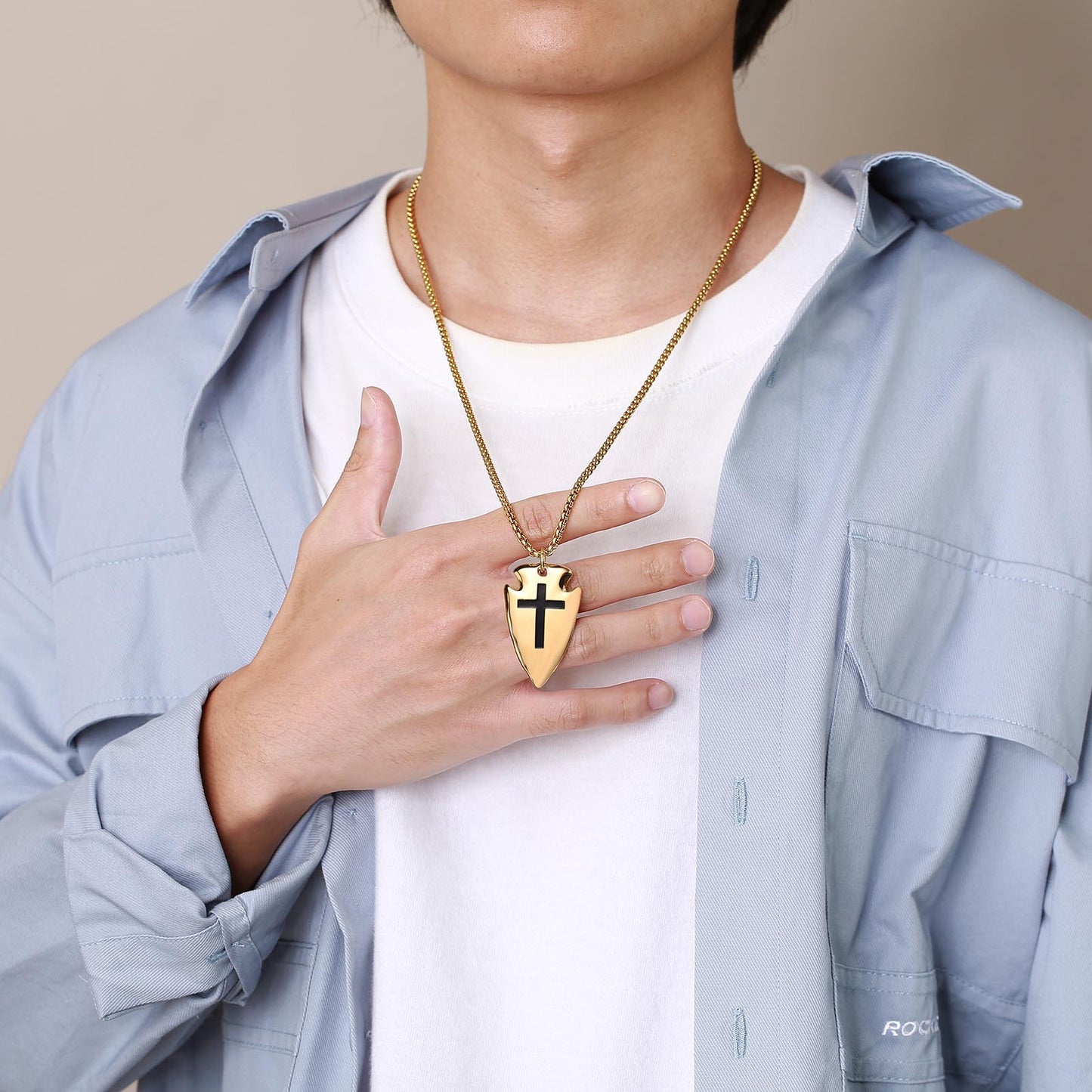 Titanium Steel Pendant Men's Stainless Steel Baseball Cross