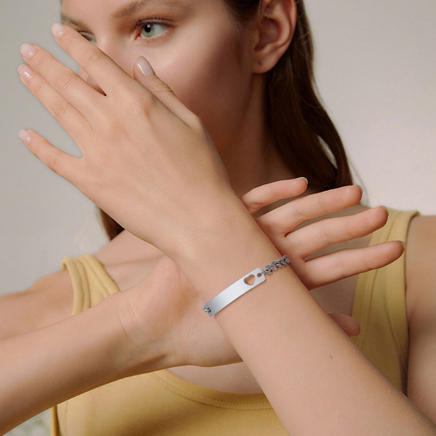 Titanium Steel Love Niche Personality Bracelet Gold Heart