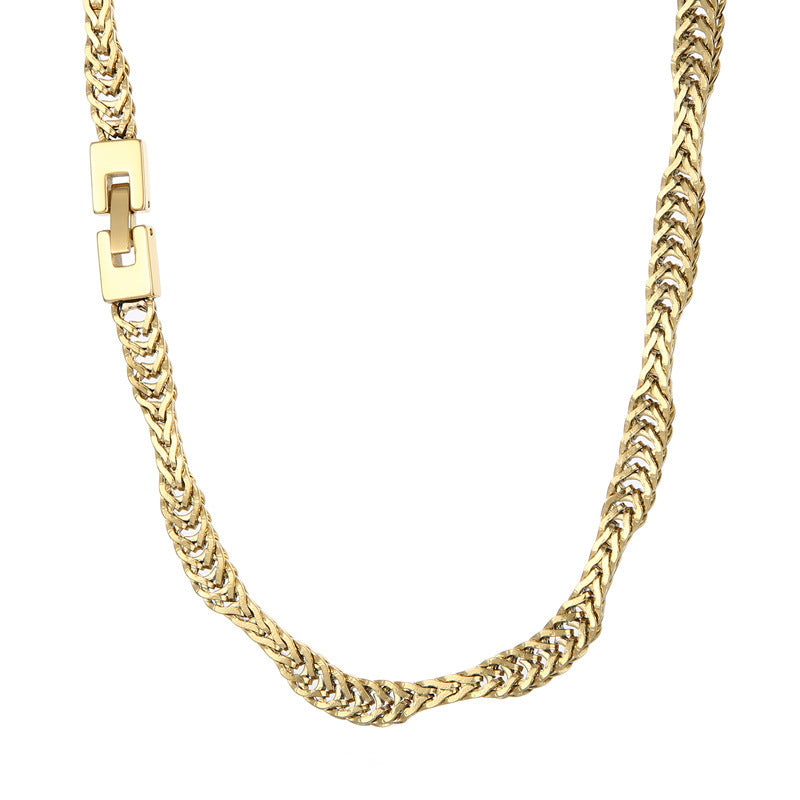 Niche Design Creative Snake Bone Chain, Irregular Wavy Men's Titanium Steel Necklace