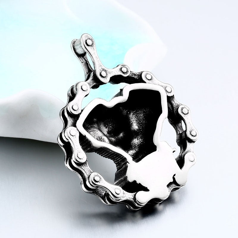 Punk Skull Titanium Steel Pendant for Men - European and American Retro Wholesale Jewelry