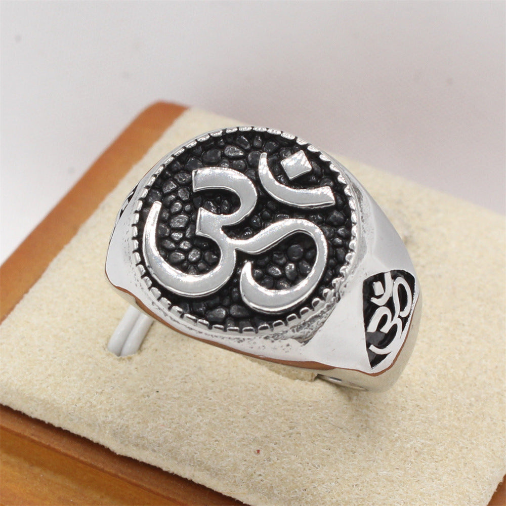 Planderful Titanium Steel Ring Unisex Retro Fashion Statement Accessory For Men And Women