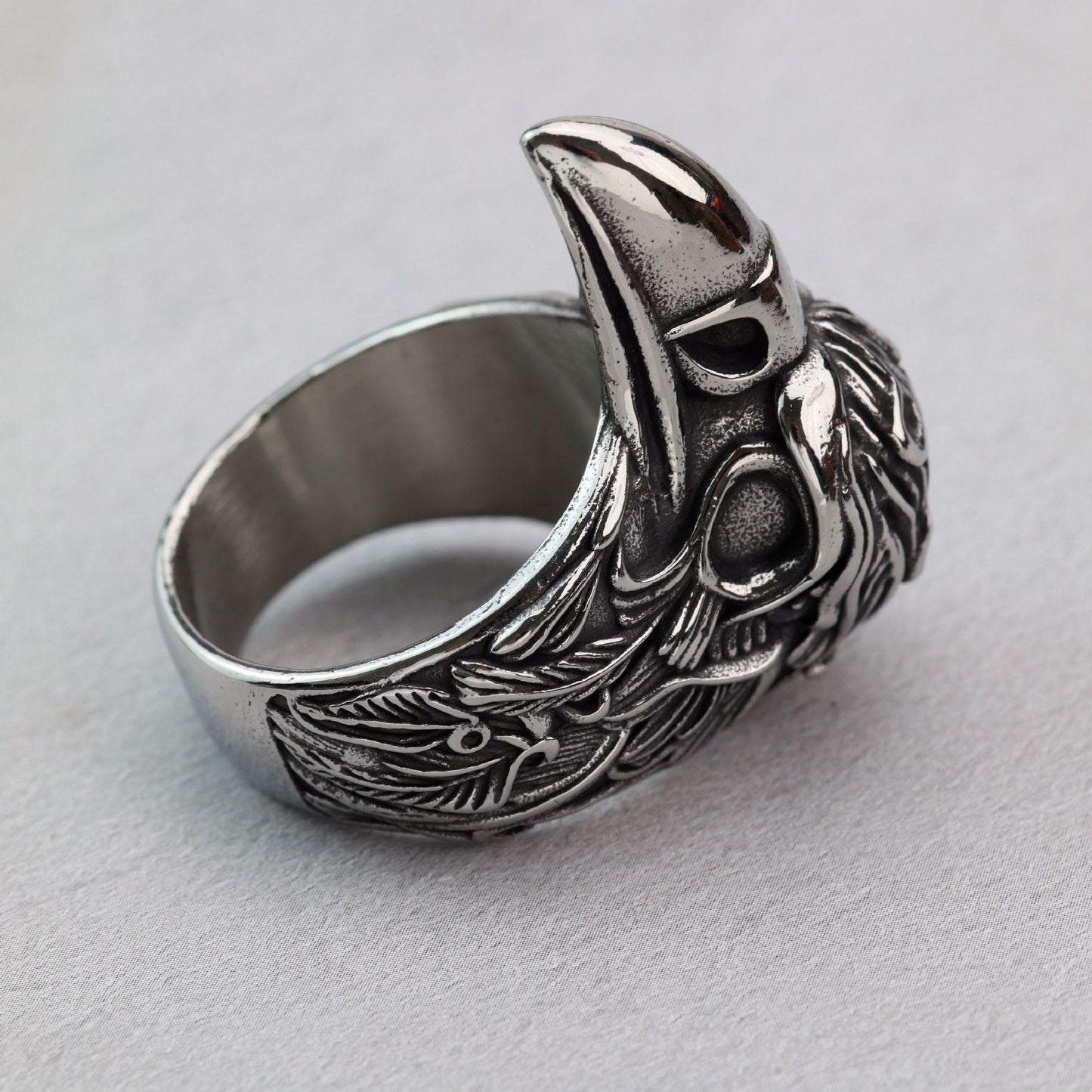 Planderful Wolf Head Ring Unisex Bold Open Ring Retro Silver For Men Women Statement Hip Hop Style