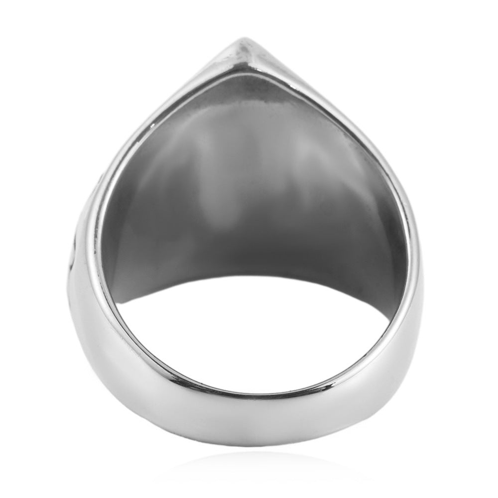 Titanium Steel Masonic Eye Ring for Men - Retro Stainless Steel Design in Sizes 7-13