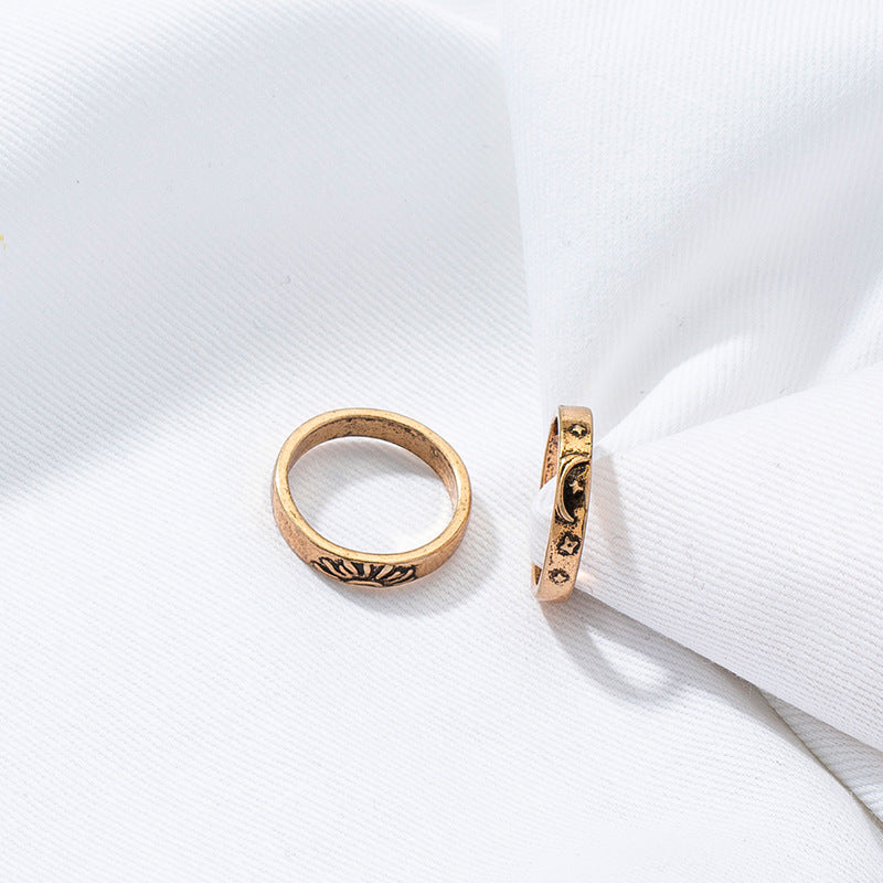 Vintage Celestial Ring Duo: Summer Must-Haves for Europe and America
