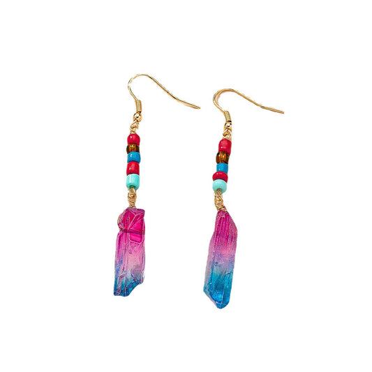 Vibrant Crystal Drop Earrings - Vienna Verve Collection