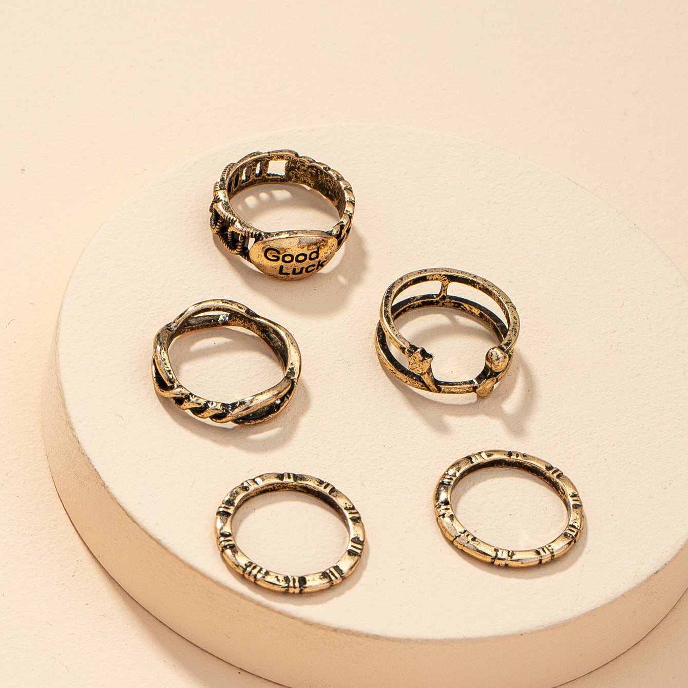 Vintage Vienna Verve Cross-Border Hand Ornament Ring Set