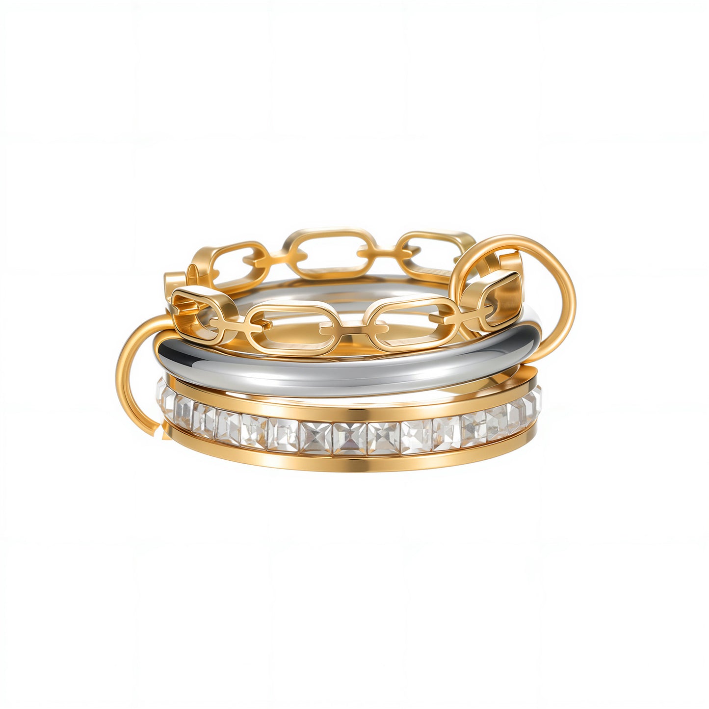 Planderful Everyday Genie Multi Layer Chain Ring for Unisex Wear Korean Version Protection Statement