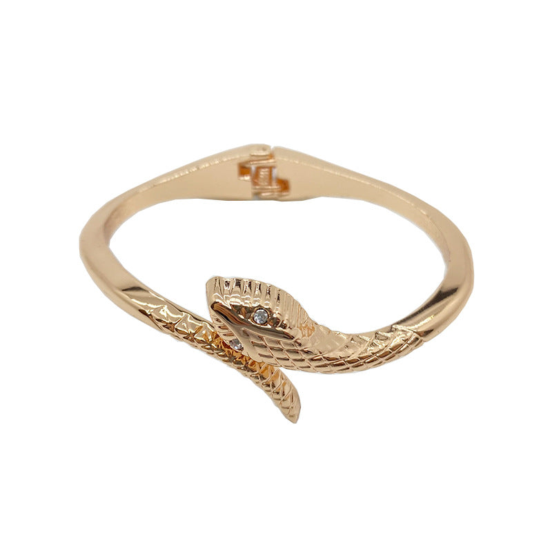 Gold-Plated Snake Bone Bracelet Accents for Korean Fashionista