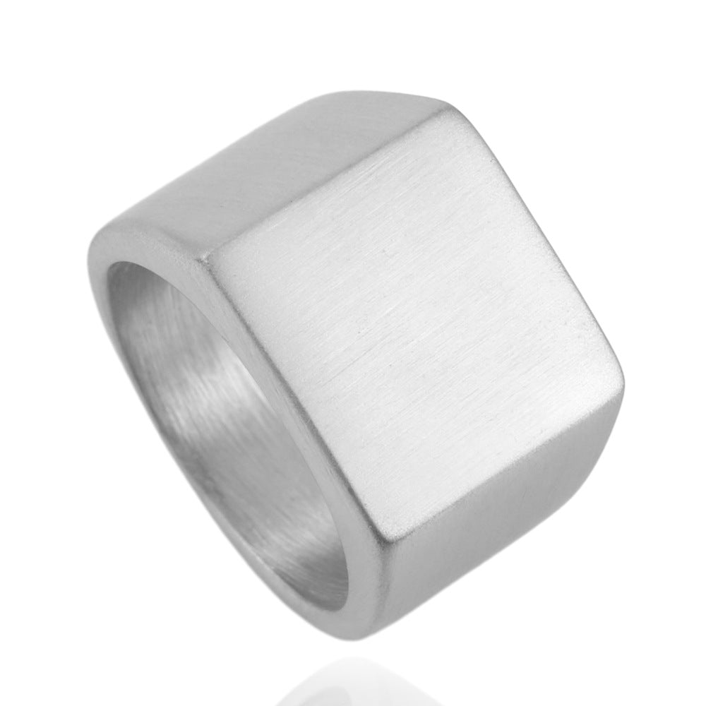 Titanium Steel Versatile Square Ring for Men and Women - Trendy Fashion Accessory