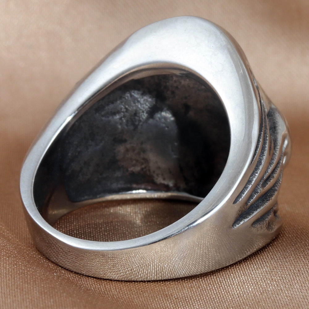 Trendy Retro Skull Ring for Men - Personalized Titanium Steel Jewelry