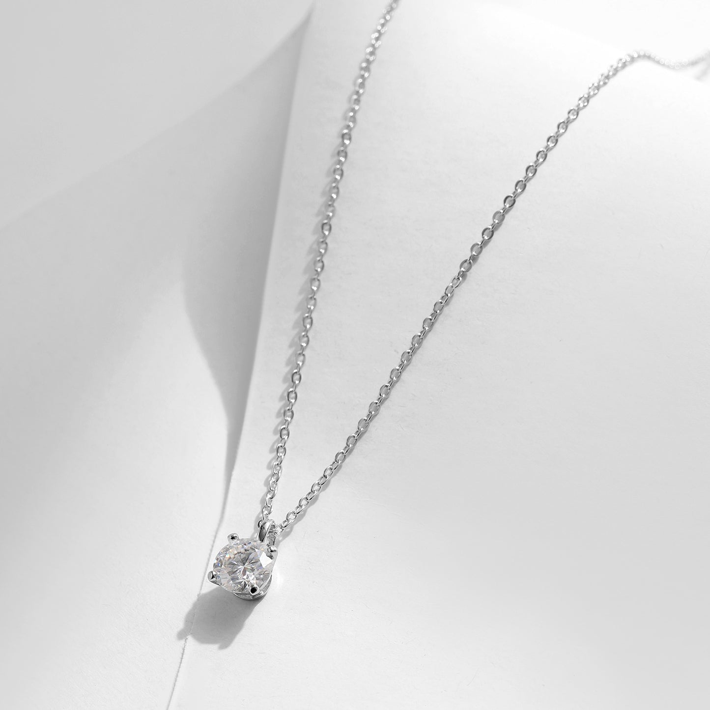 Moissanite Sparkling 1 Carat Sterling Silver Necklace for Women - Elegant and Versatile