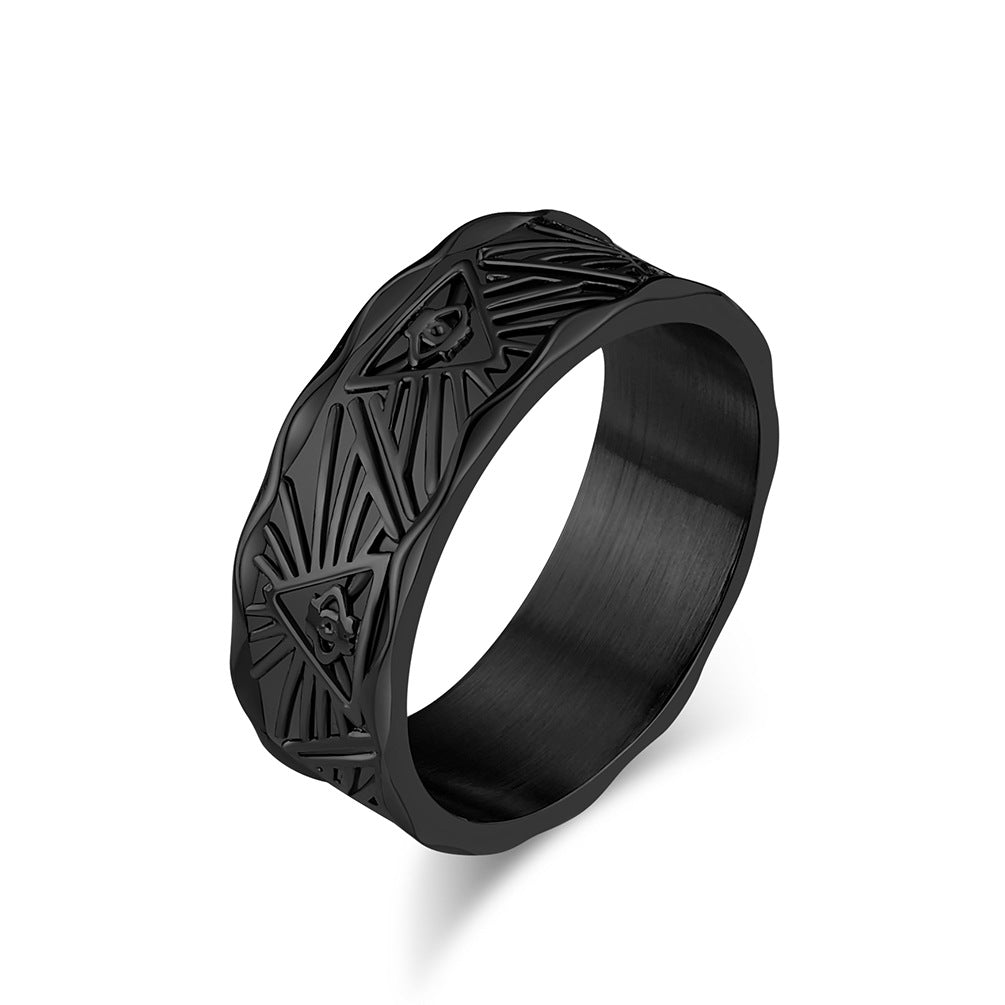 Retro Style Eye of Horus Titanium Steel Ring for Men