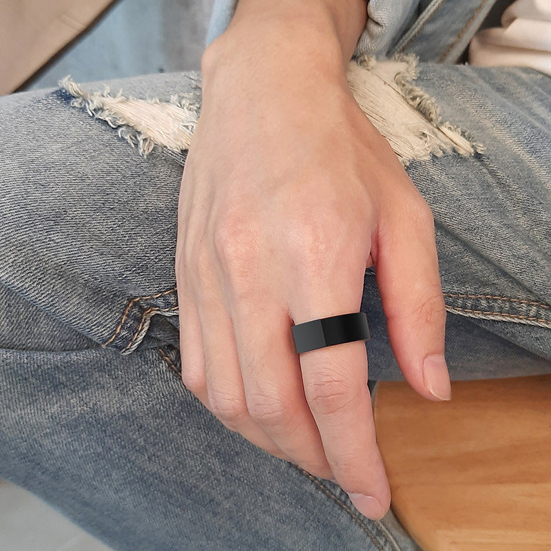 Tungsten Steel Ring Blue And Black Ring For Men