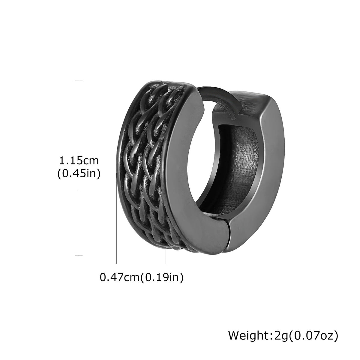 Modern Stainless Steel Earring — Single — Gold / Silver / Black