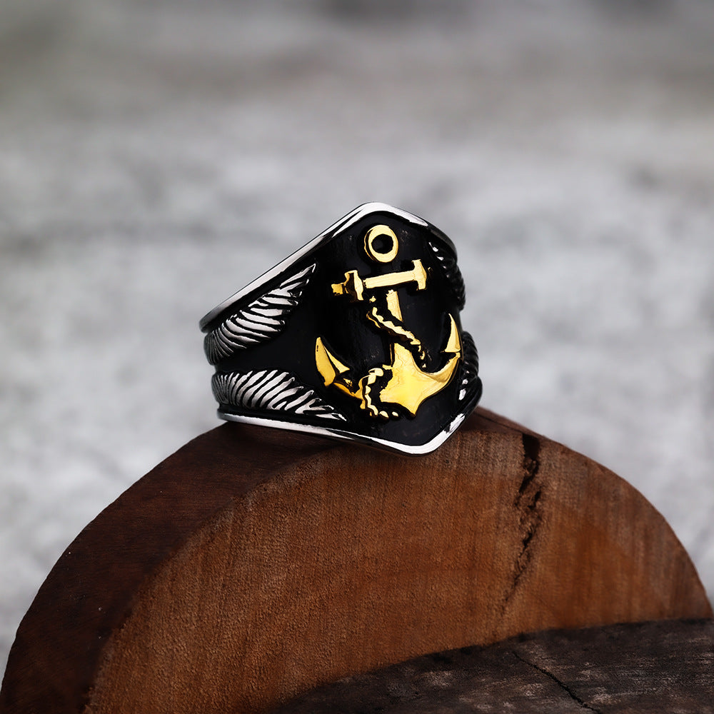 Cross-Border New Products Viking Ring Anchor Fashion Jewelry