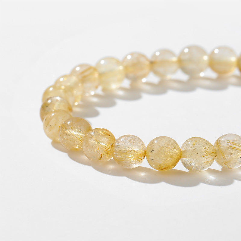 Golden Crystal and White Jade Bracelet with Safe Buckle
