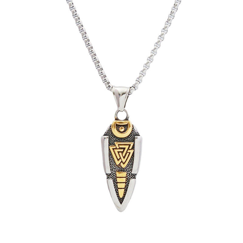 AliExpress Jewelry Stainless Steel Viking Arrow Triangle Necklace