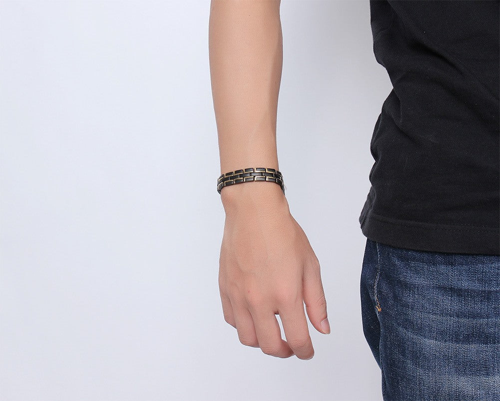 Titanium Steel Jewelry Stainless Steel Men's Black Magnet Bracelet