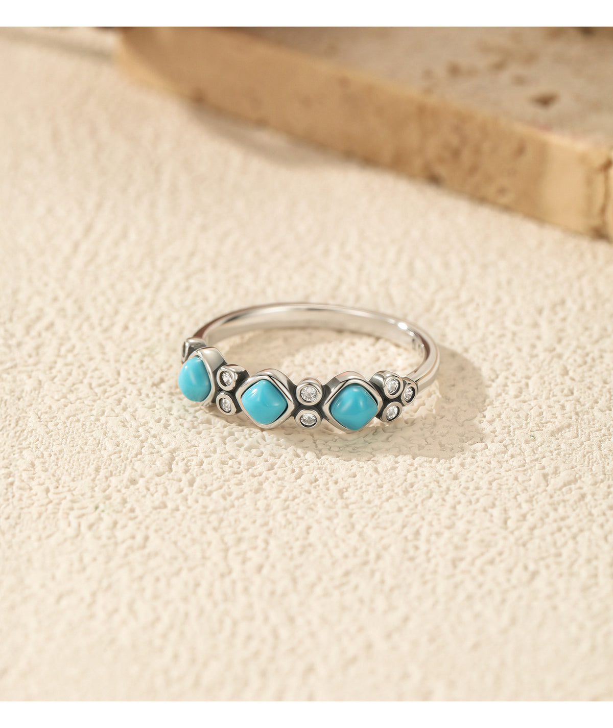 925 Sterling Silver Petite Turquoise Ring