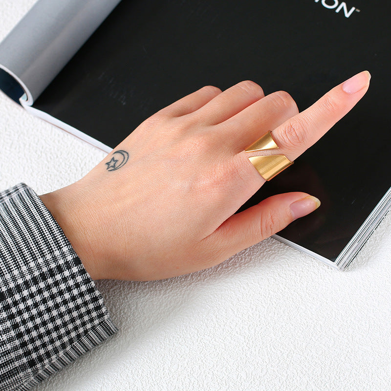 Hand Jewelry Hip-Hop Simple Index Finger Joint Ring Gold
