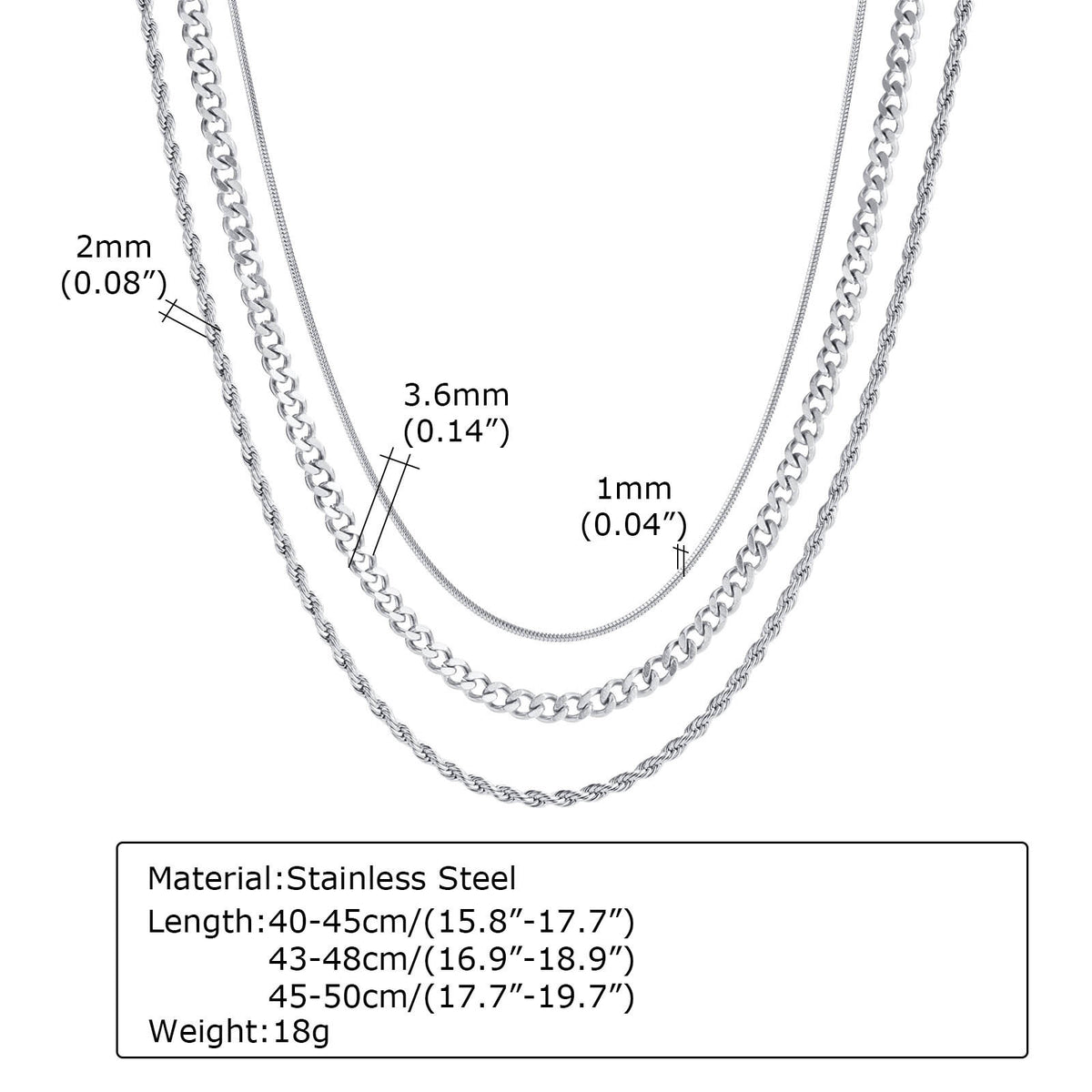 Stainless Steel Twist Chain Round Snake Chain Stacked Necklace Gold
