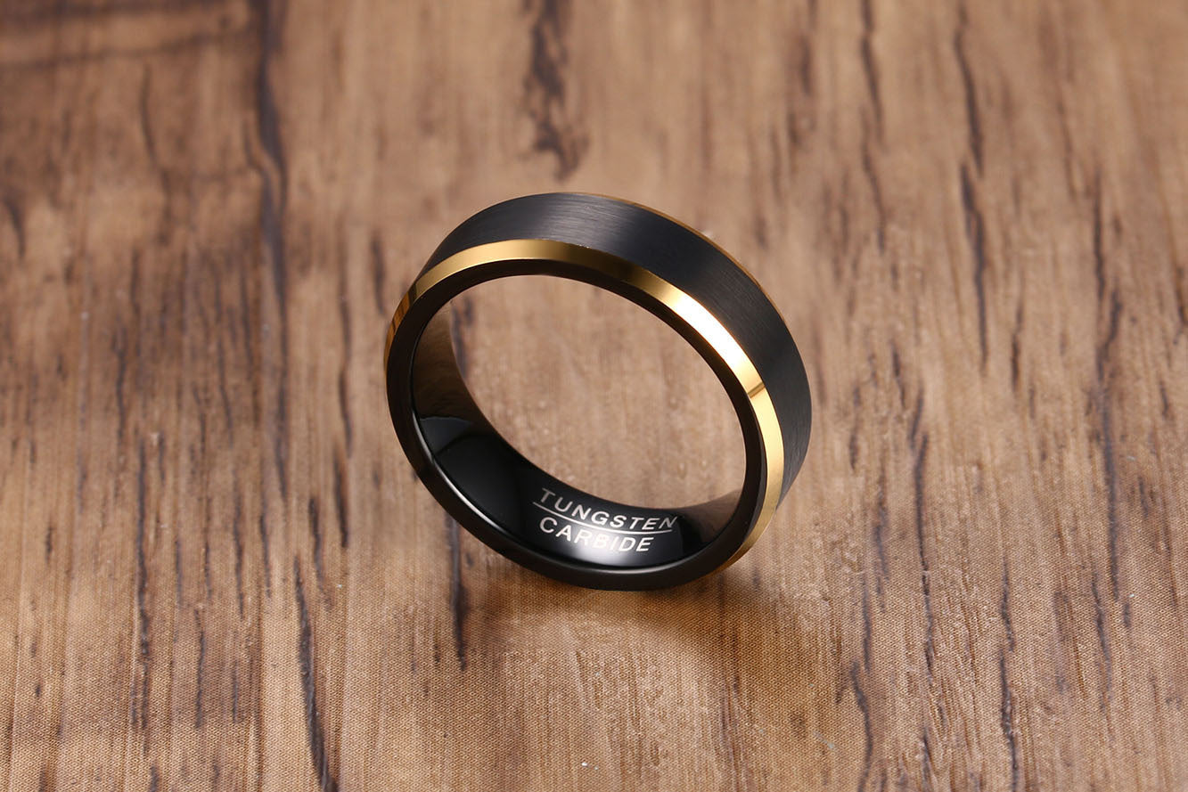 European And American Cross-Border Jewelry Wholesale Tungsten Gold Ring For Men