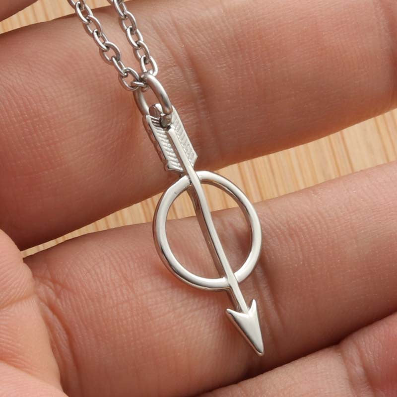 Titanium Steel Shot Arrow Pendant Necklace for Men and Women - Trendy Punk Archery Design