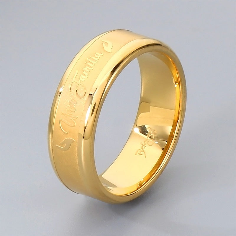 Style, Minimalist Wide Version Corroded Men's And Women's Rings, Titanium