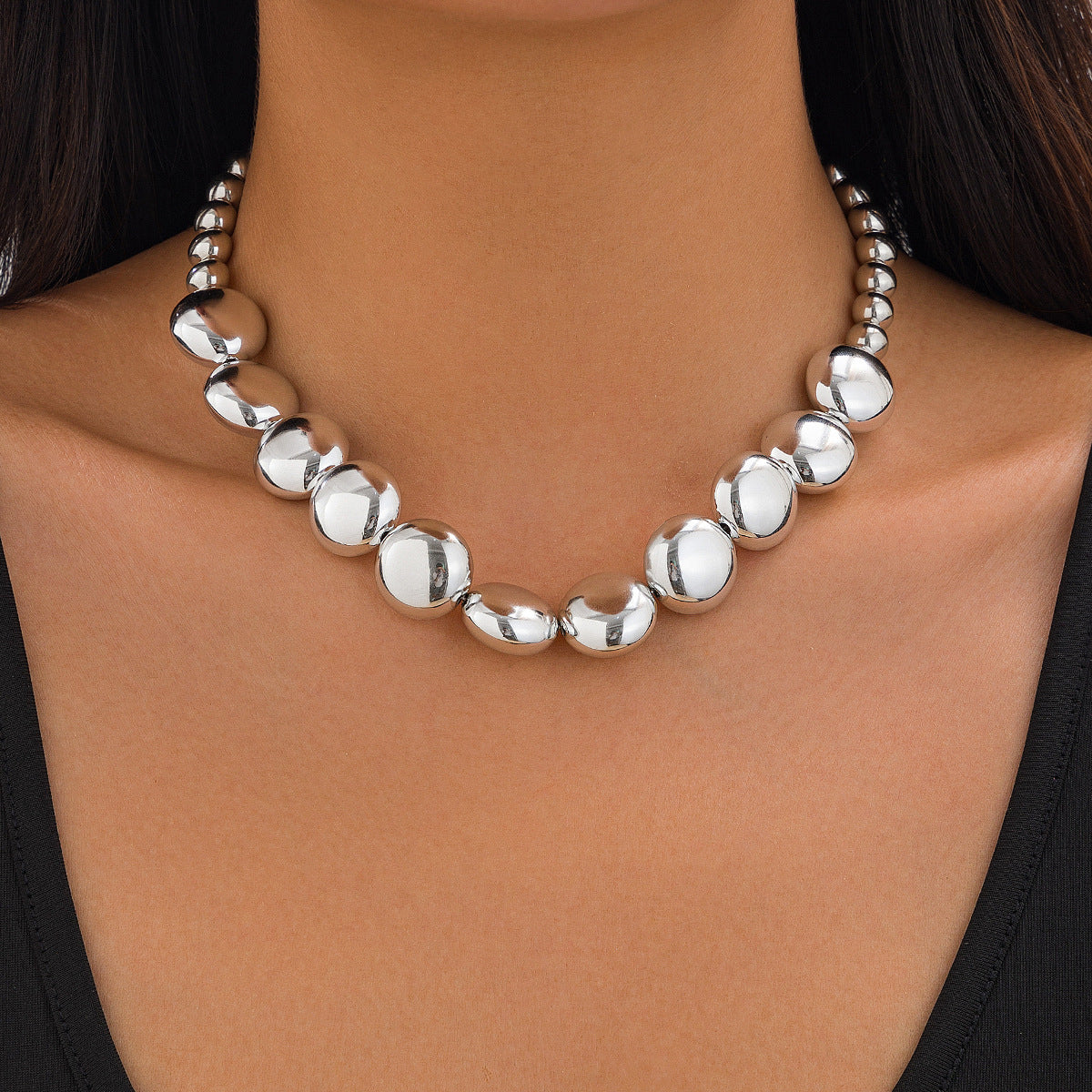 Sculptural Geometric Bead Necklace