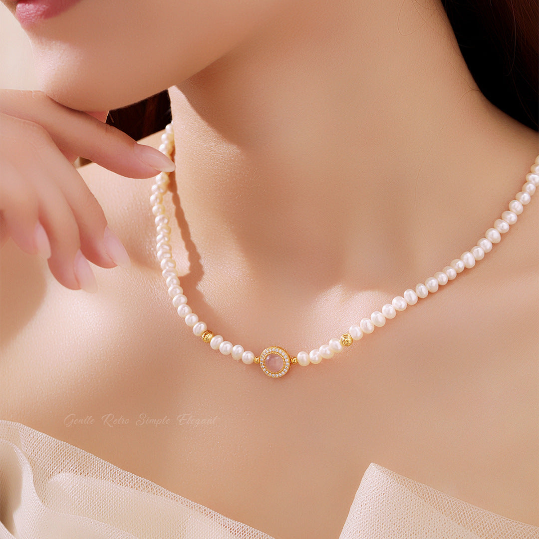 Freshwater Pearl Hibiscus Necklace