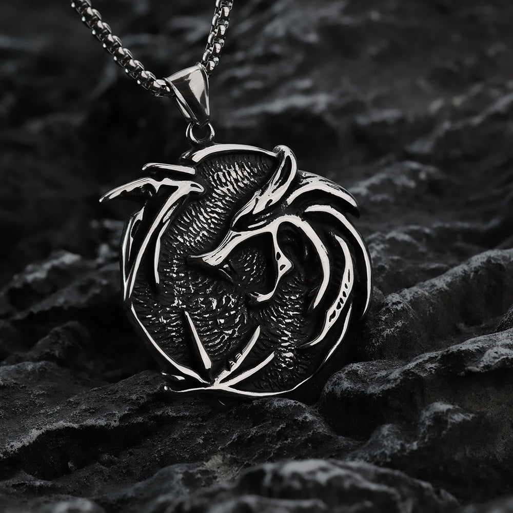 European And American Men's Stainless Steel Witch Hunter Pendant