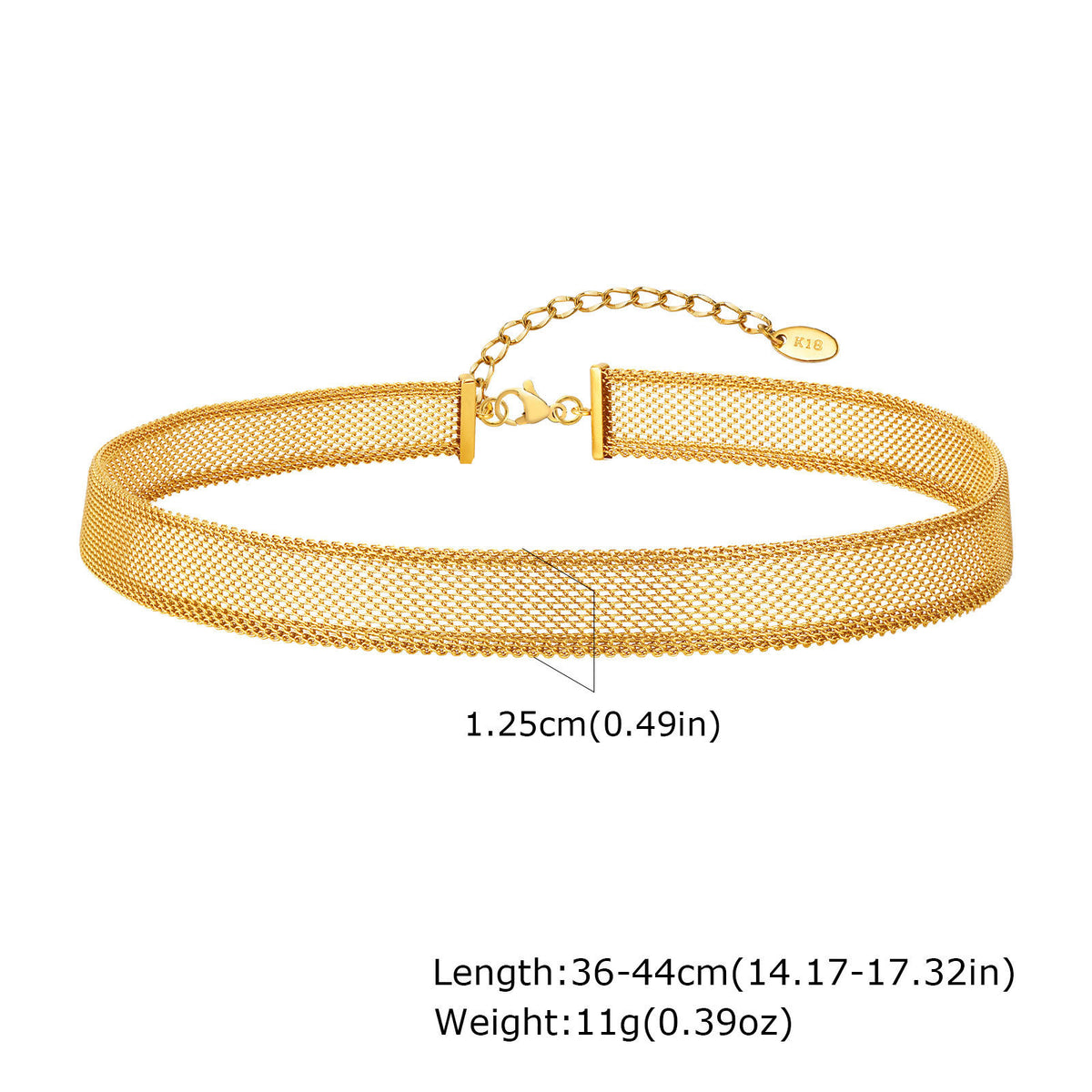 Stainless Steel Mesh Chain Bracelet Necklace Gold