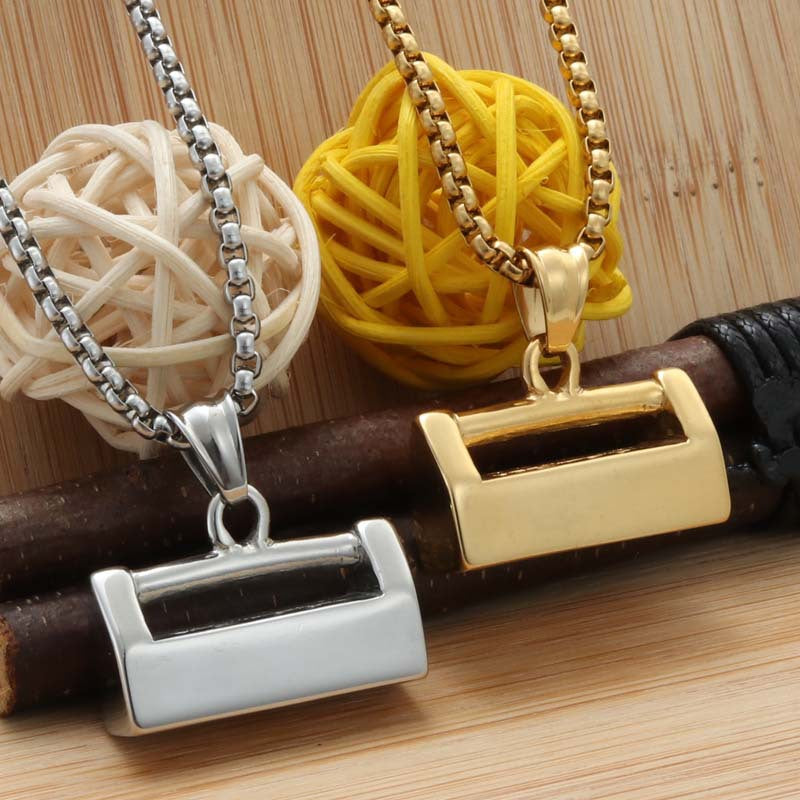 Personalized Titanium Steel Punk Lock Pendant Necklace for Men - Retro Trendy Design