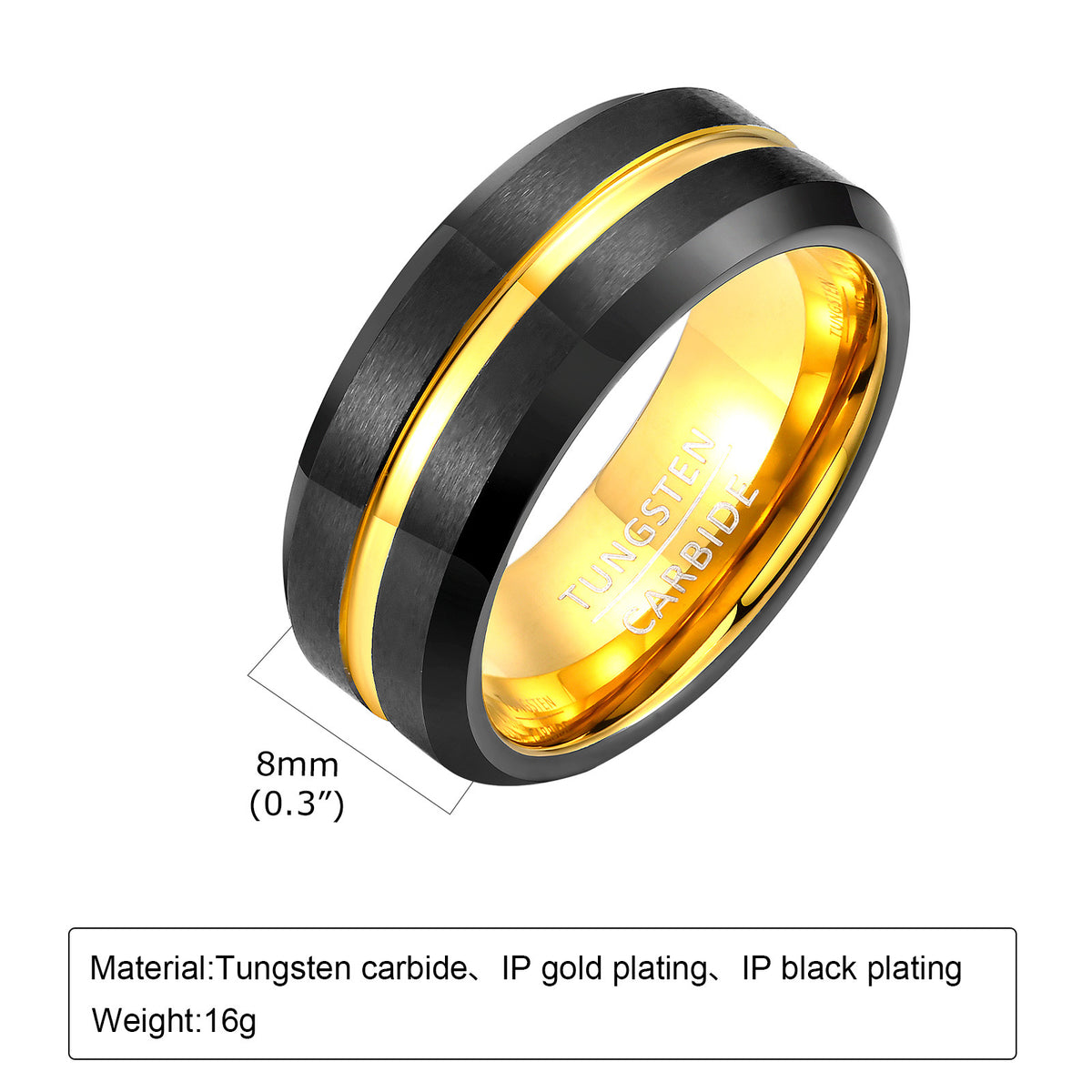 Men Ring – Index Finger Ring – 8mm Bottle Opening Tungsten Steel Ring