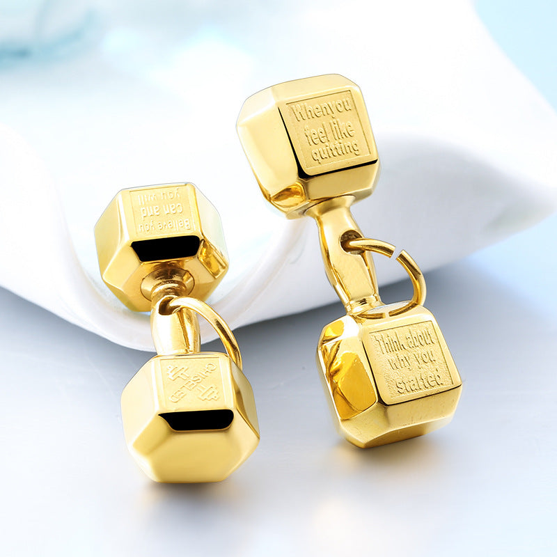 European and American Titanium Steel Sports Fitness Dumbbell Pendant for Couples