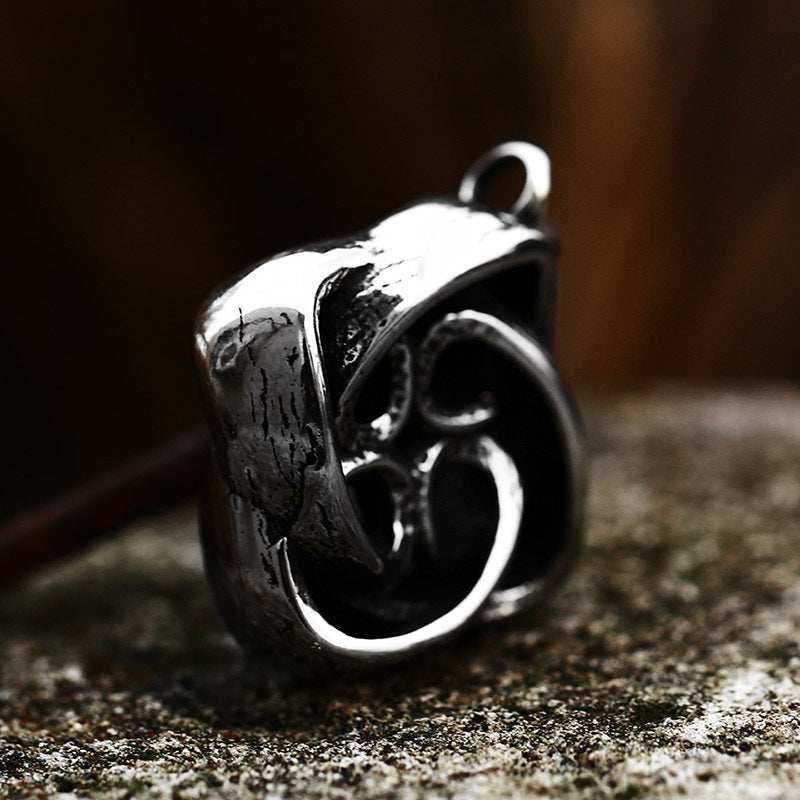 Minimalist Titanium Steel Love Pendant with Celtic Knot Design for Men