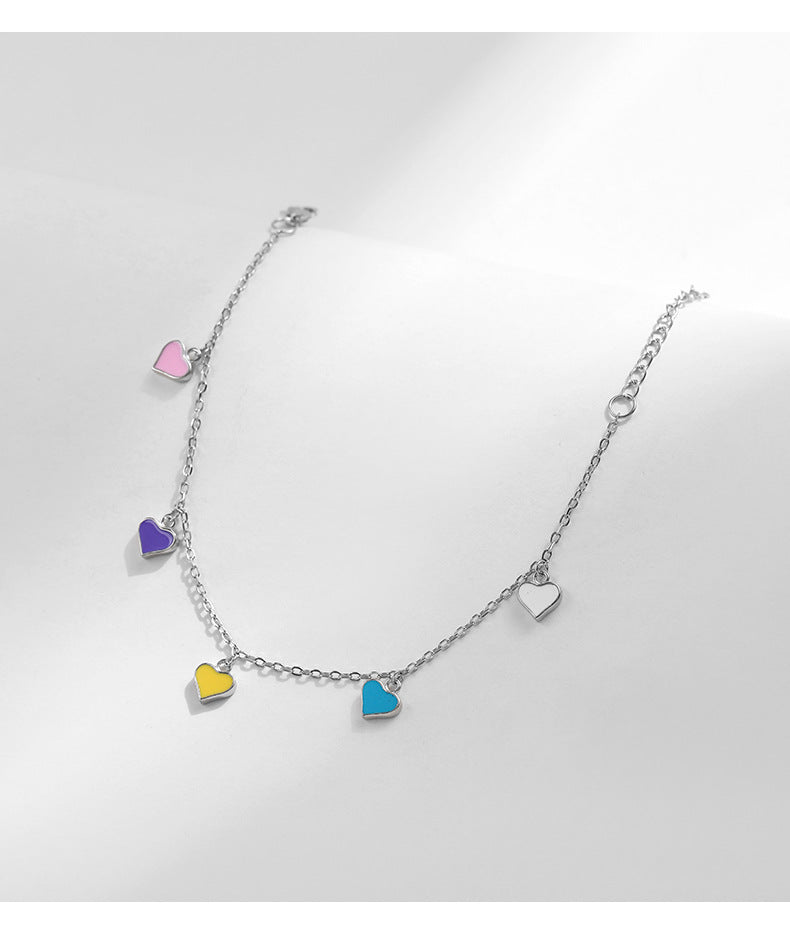 Sterling Silver Colorful Dopamine Love Bracelet with Unique Handcrafted Design