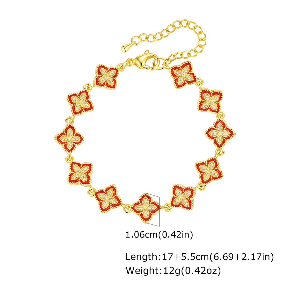 Copper Gold Four-Leaf Flower Gold Bracelet