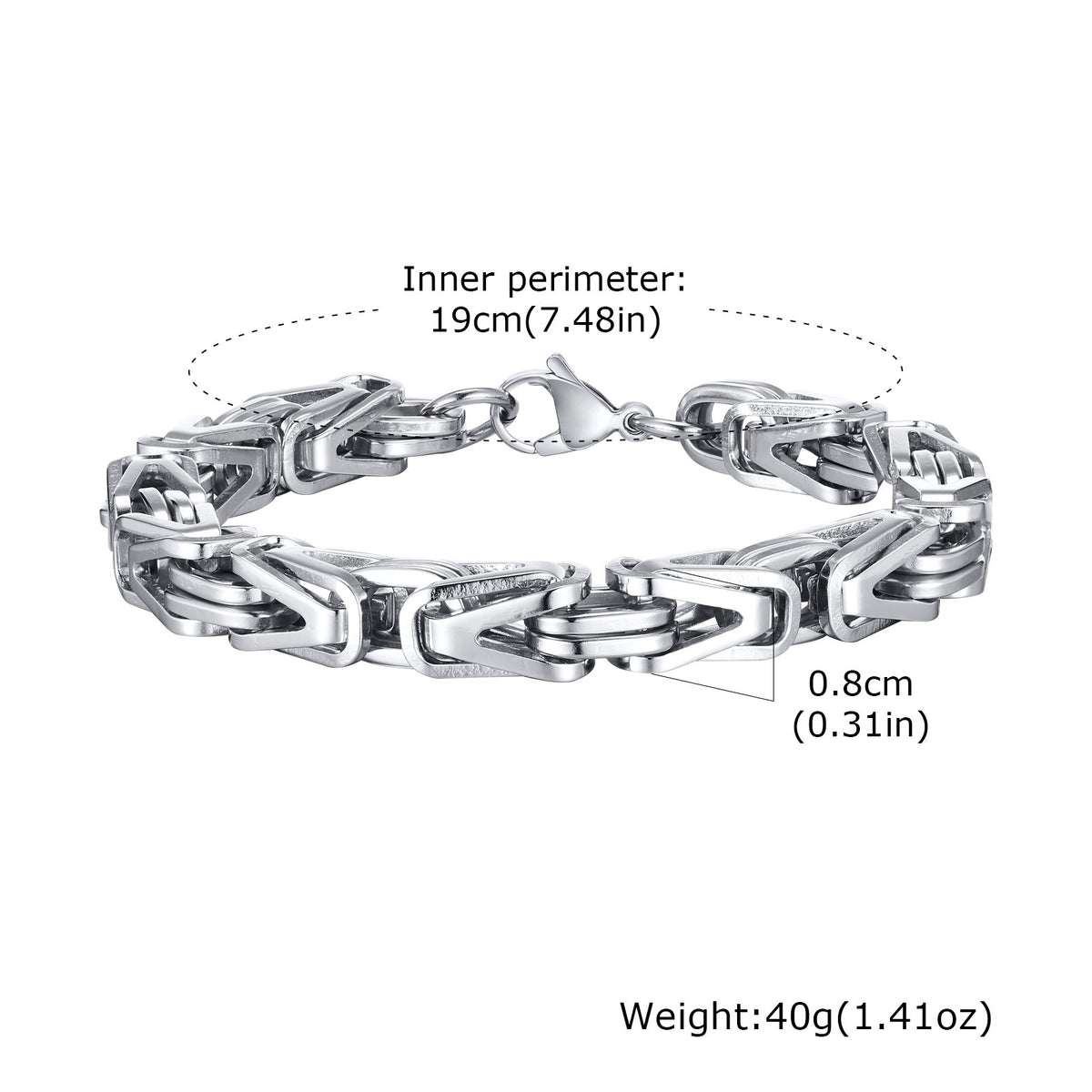 Vintage Black Stainless Steel Bracelet for Men