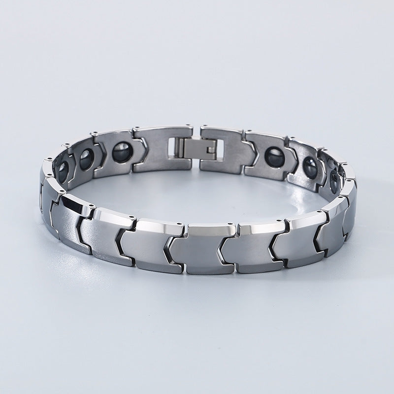 Removable Magnet Stone Bracelet For Men Tungsten Steel
