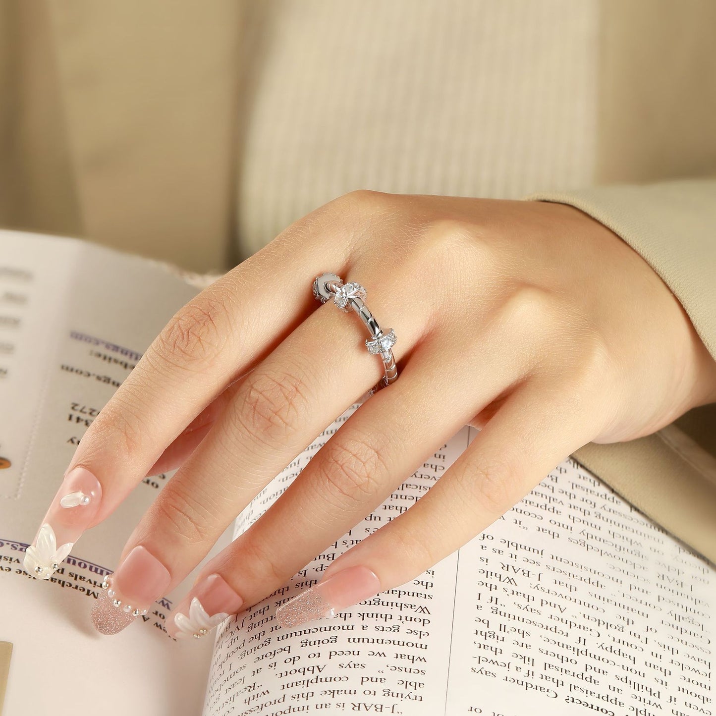 European and American Fashion 925 Sterling Silver Ring INS