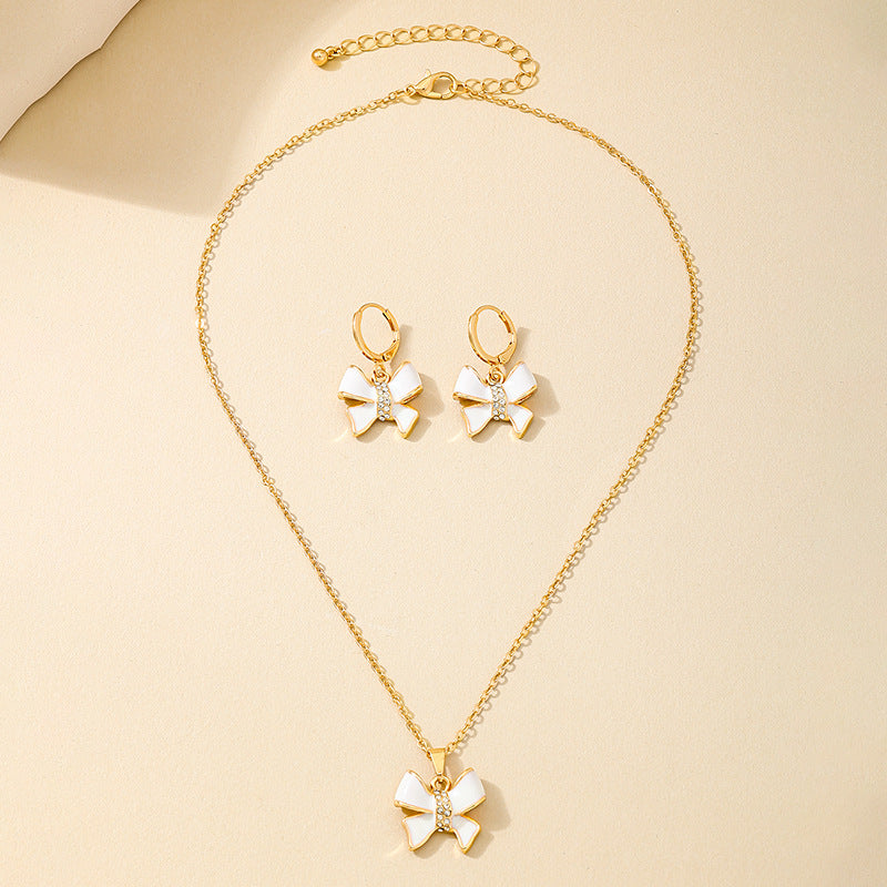 Charming Red Bow Jewelry Set for Women by Planderful