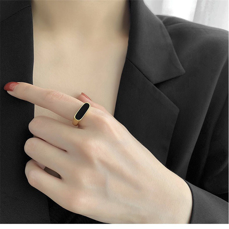 Geometric Shell Ring Titanium Steel Durable For Women Unisex Trend Planderful Everyday Genie Jewelry